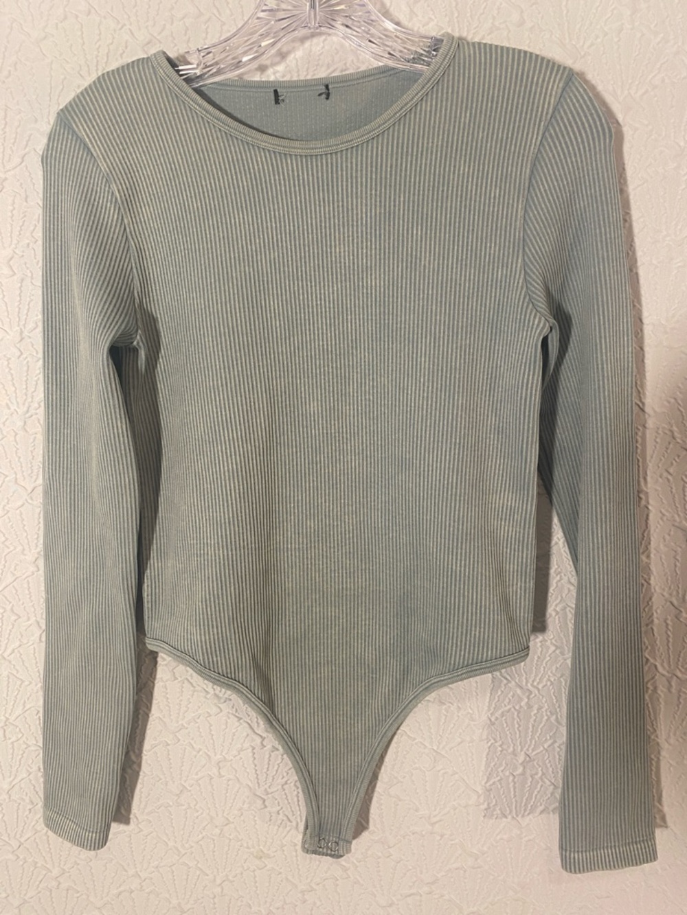 Source Unknown Ribbed Long-Sleeve Bodysuit - Sage
